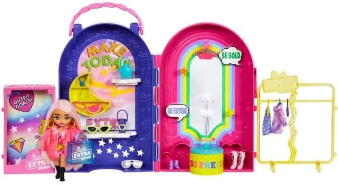 Bambole Barbie Extra Boutique, playset mini Bambole