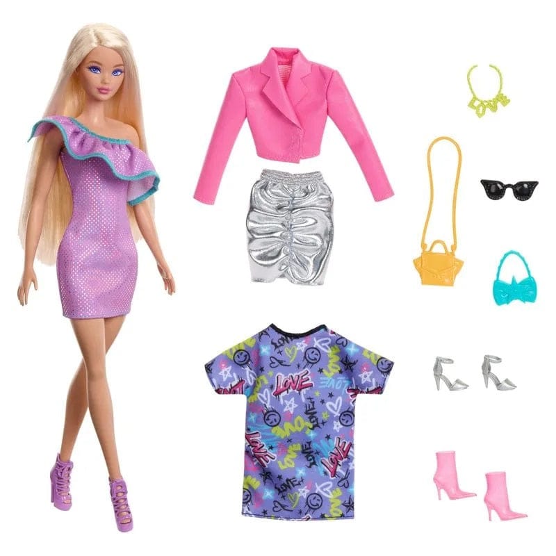 Bambole Barbie Fashionista Bambola con 3 Outfit per essere sempre alla moda Barbie Fashionista Bambola con 3 Outfit per essere sempre alla moda