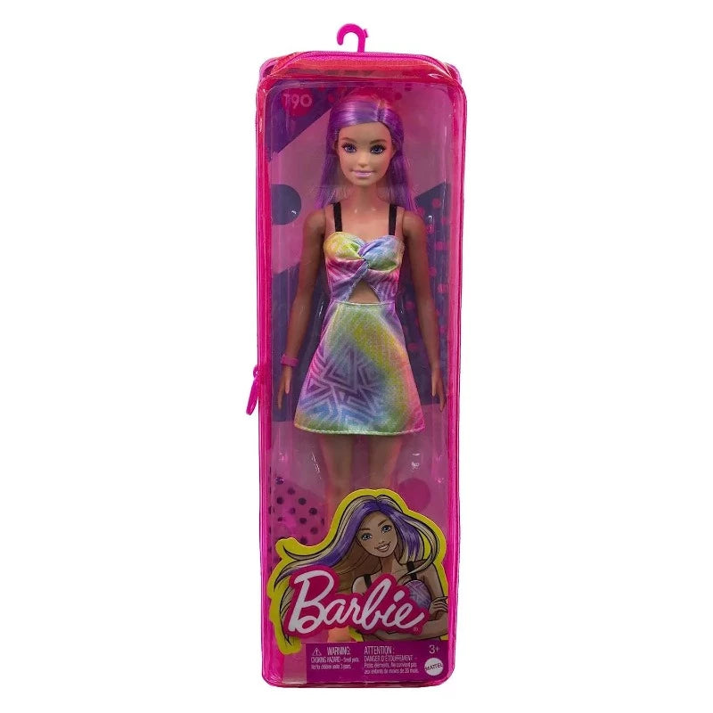 Bambole Barbie Fashionistas 190, Bambola Bionda con ciocche Viola