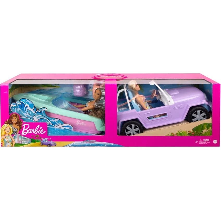 Bambole, playset e giocattoli Barbie set da Gioco che include Fuoristrada Motoscafo e due Bambole- GXD66 Barbie set da Gioco che include Fuoristrada Motoscafo e due Bambole- GXD66