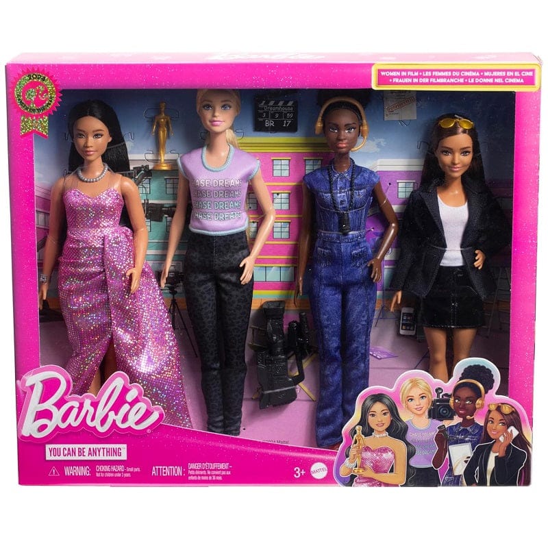 Bambole Barbie Carriere Donne nel Cinema, set 4 Bambole con accessori inclusi Barbie Carriere Donne nel Cinema, set 4 Bambole con accessori inclusi