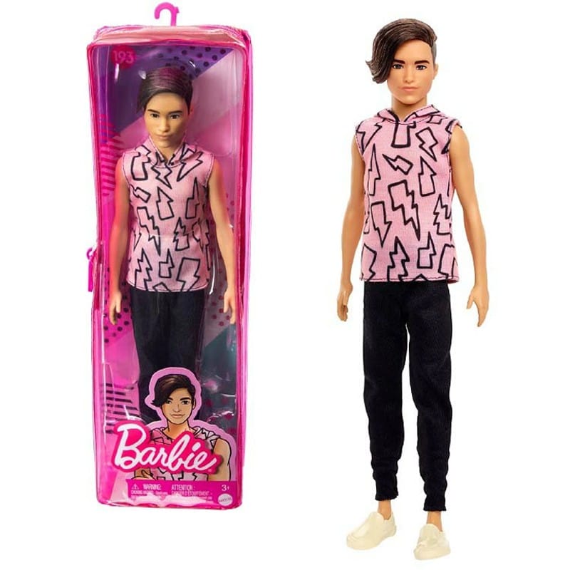 Bambole Barbie Ken Fashionistas 193, bambola capelli Neri