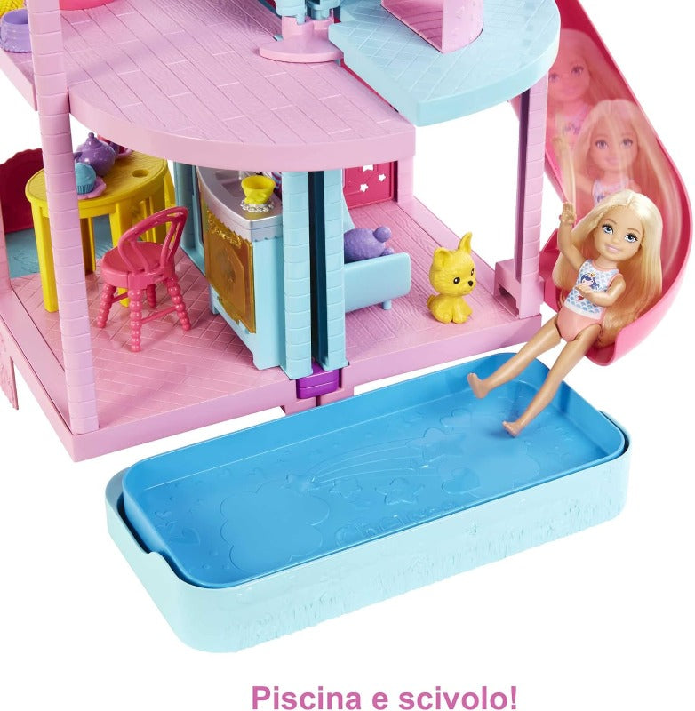 Barbie Barbie Casa di Chelsea, Playset trasformabile con 20 Accessori