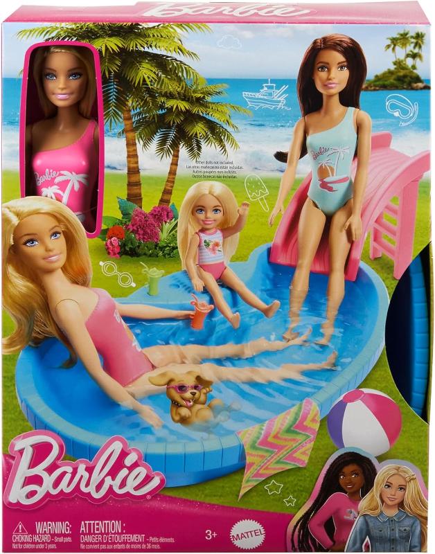 Barbie in Piscina, Bambola con Costume e Accessori The Toys Store