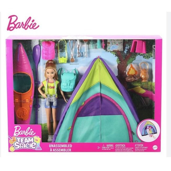 Playset Campeggio Barbie Con Tenda, 2 Bambole E 20 Accessori - Giocattolo Per Bambini 3+ Anni