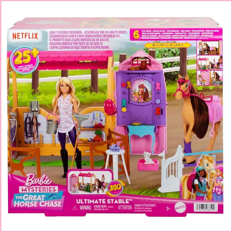 Bambole Barbie Ultimate Ranch set con 6 aree di gioco, bambola, cavallo e 25 accessori inclusi Barbie Ultimate Ranch set con 6 aree di gioco, bambola, cavallo e 25 accessori inclusi