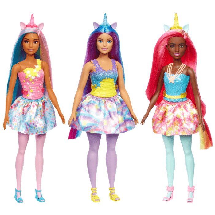 Bambole Barbie Unicorno, bambola con Capelli e coda da Unicorno