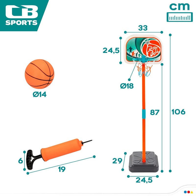 Giocattoli sportivi Canestro da Basket per Bambini con Piantana, Palla e Pompa