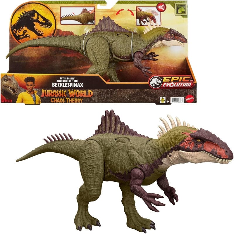 dinosauri Jurassic World Becklespinax Battaglie Ruggenti, dinosauro con elementi sonori e d'azione Jurassic World Becklespinax Battaglie Ruggenti, dinosauro con elementi sonori e d'azione