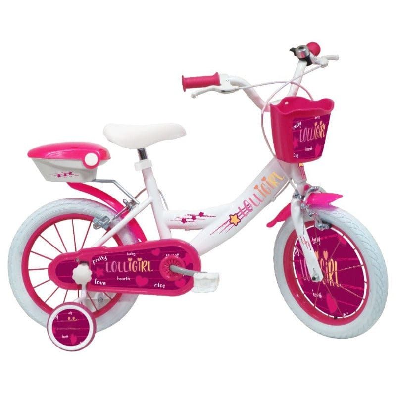 Biciclette Bici Bambina 16 Pollici Lolli Girl, Bicicletta con Cesto e Bauletto età 4-7 Anni