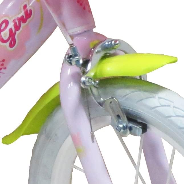 Biciclette Bici Bambina 14 Pollici Flowers, Bicicletta con Cesto e Porta bambole età 3-6 Anni