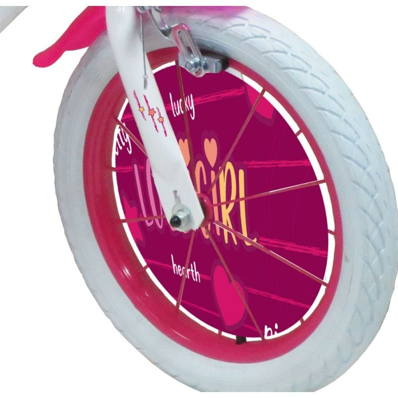 Biciclette Bici Bambina 16 Pollici Lolli Girl, Bicicletta con Cesto e Bauletto età 4-7 Anni