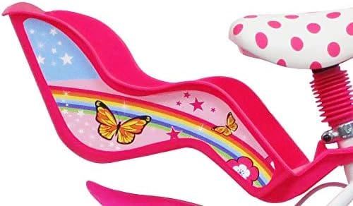 Biciclette Bici Bambina 14 Pollici Unicorno, Bicicletta con Cesto e Portabambole età 3-6 Anni