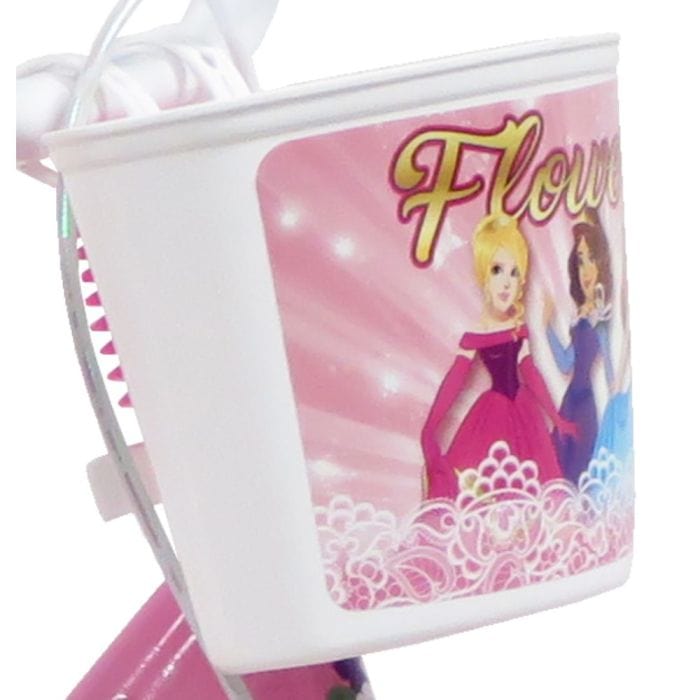 Bici Bambina 16 Pollici Flowers, Bicicletta con Cesto e Porta bambole età 4-7 Anni