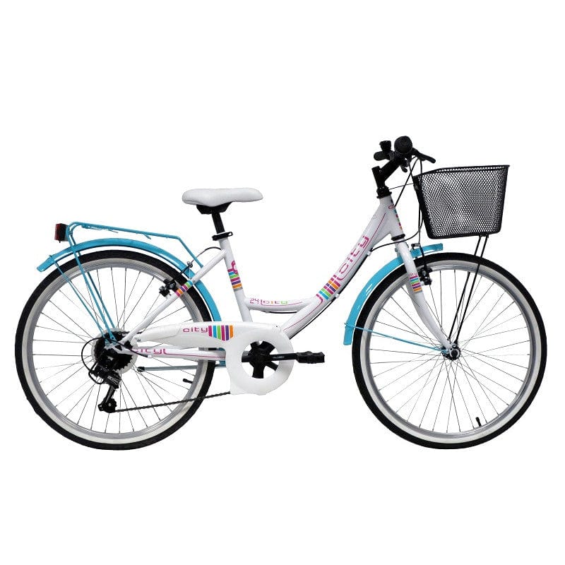 Biciclette Bicicletta Ragazza 24 pollici Modello City, Cambio Shimano Età 10-15 Anni Bicicletta Ragazza 24 Modello City, Mountain Bike con Cesto