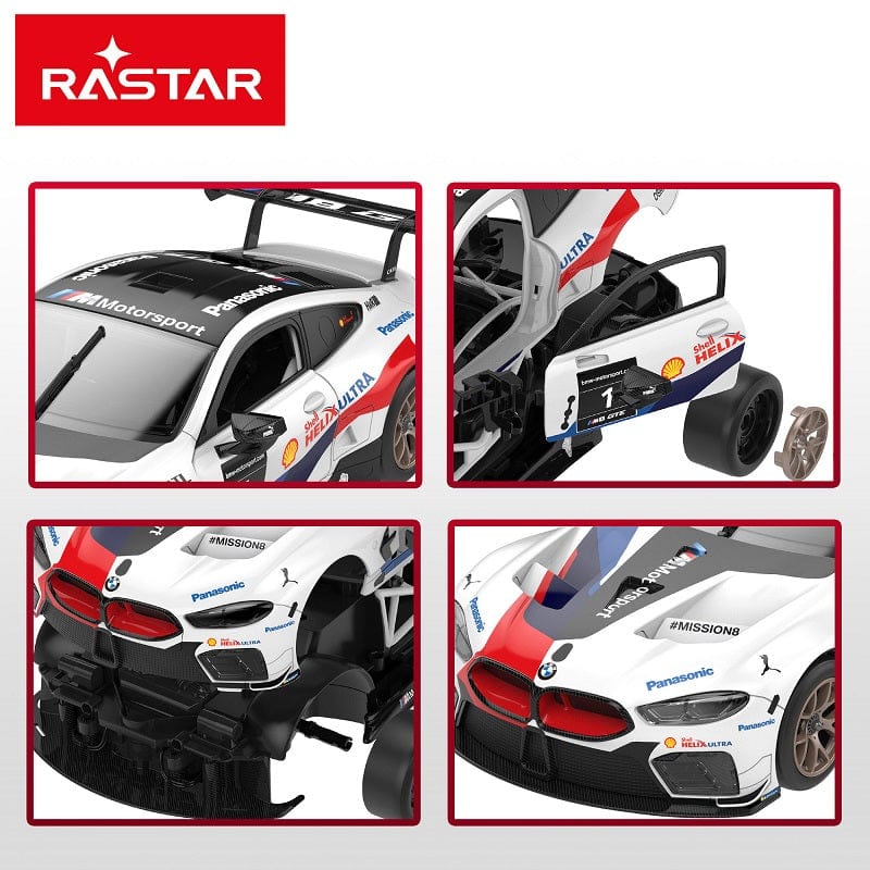 Giocattoli telecomandati Macchina Radiocomandata BMW M8 GTE , Rastar Costruisci e Guida Auto in Scala 1:18 Macchina Radiocomandata BMW M8 GTE , Auto Telecomandata in Scala 1:18