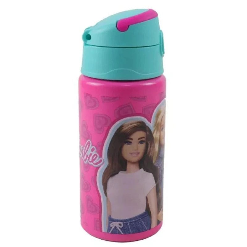 Borracce Borraccia Barbie in Alluminio 500 ml con Cannuccia