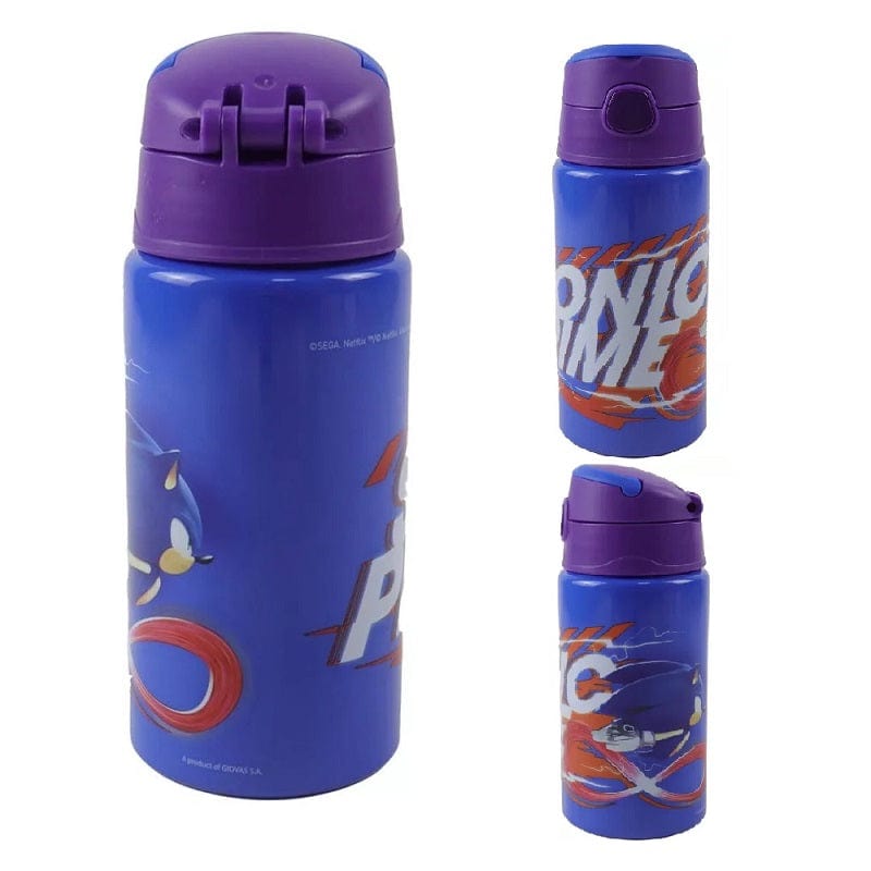 Jarlson Borraccia Bambini CARTOON Borraccia In Alluminio Sonic Bottiglia Con Ciuccio Per Bambini Da 500 Ml Rosso Borracce Termiche Bambini - 3