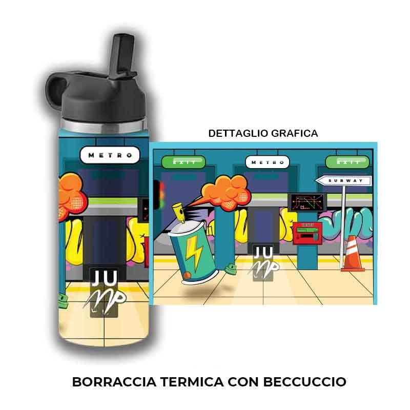 Borracce Borraccia Termica Jump Kids realizzata a doppia parete, mantiene 24H Freddo 12H Caldo Borraccia Termica Jump Kids realizzata a doppia parete, mantiene 24H Freddo 12H Caldo