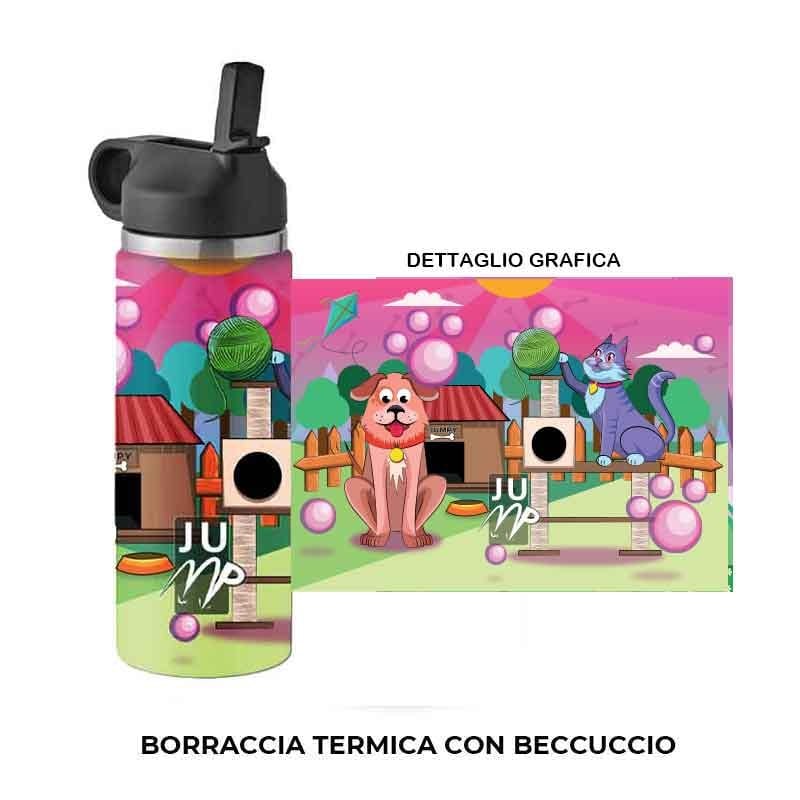 Borracce Borraccia Termica Jump Kids realizzata a doppia parete, mantiene 24H Freddo 12H Caldo Borraccia Termica Jump Kids realizzata a doppia parete, mantiene 24H Freddo 12H Caldo