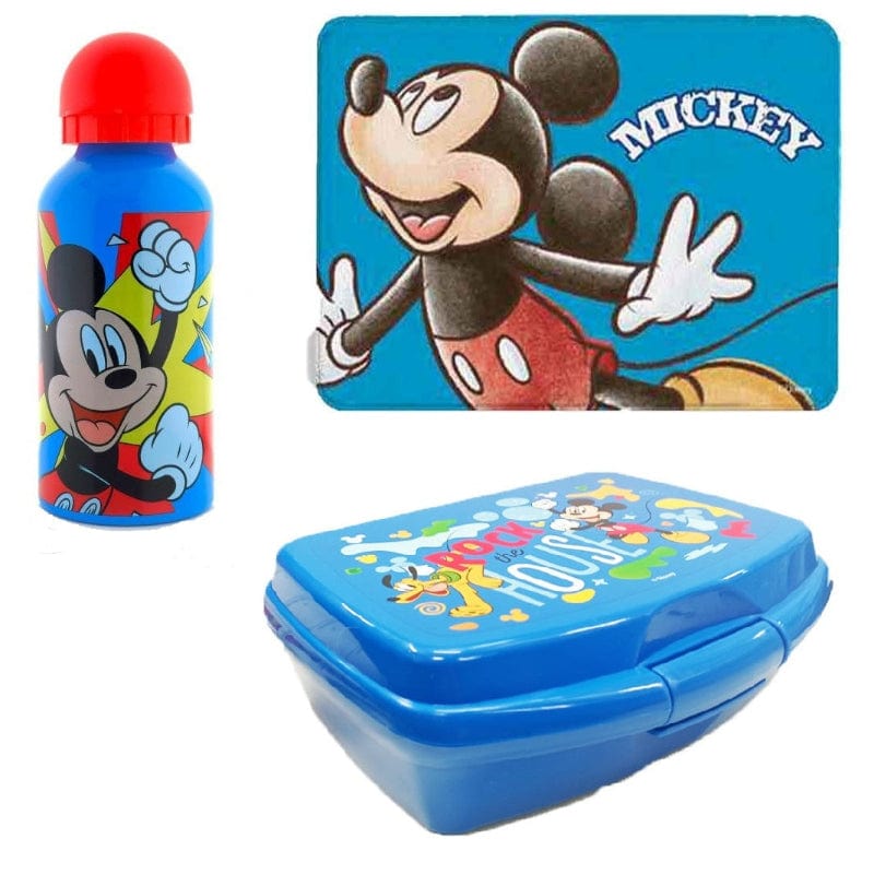 Borracce Set Merenda Asilo che include Borraccia, Portamerenda e Tovaglietta in Tessuto Mickey Mouse Set Merenda Asilo che include Borraccia, Portamerenda e Tovaglietta in Tessuto Mickey Mouse