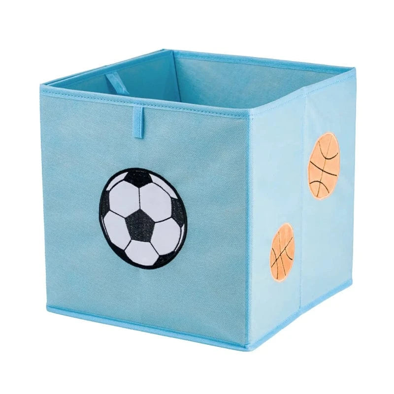 Scatole portagiochi Scatola Porta Giochi in Tessuto a Tema Animali e Sport Scatola Porta Giochi in Tessuto a Tema Animali e Sport