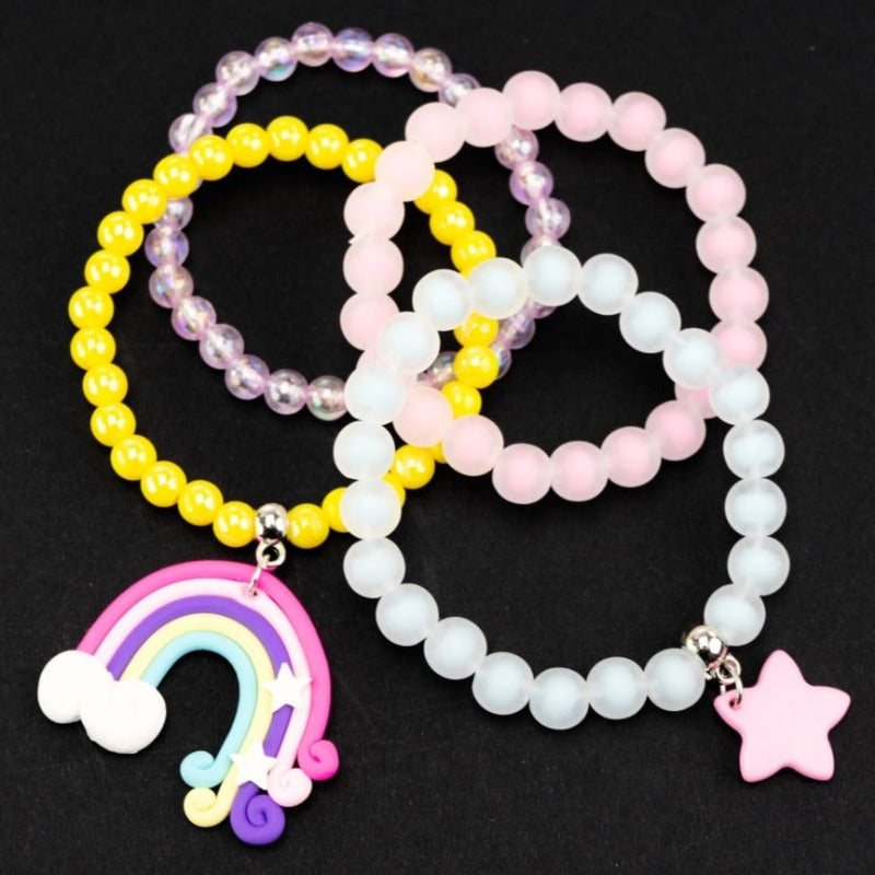 Giocattoli Fashion Bracciali Bambina Happy Rainbow, set 4 Braccialetti Bracciale Bambina Galaxy Glow, set 2 Braccialetti