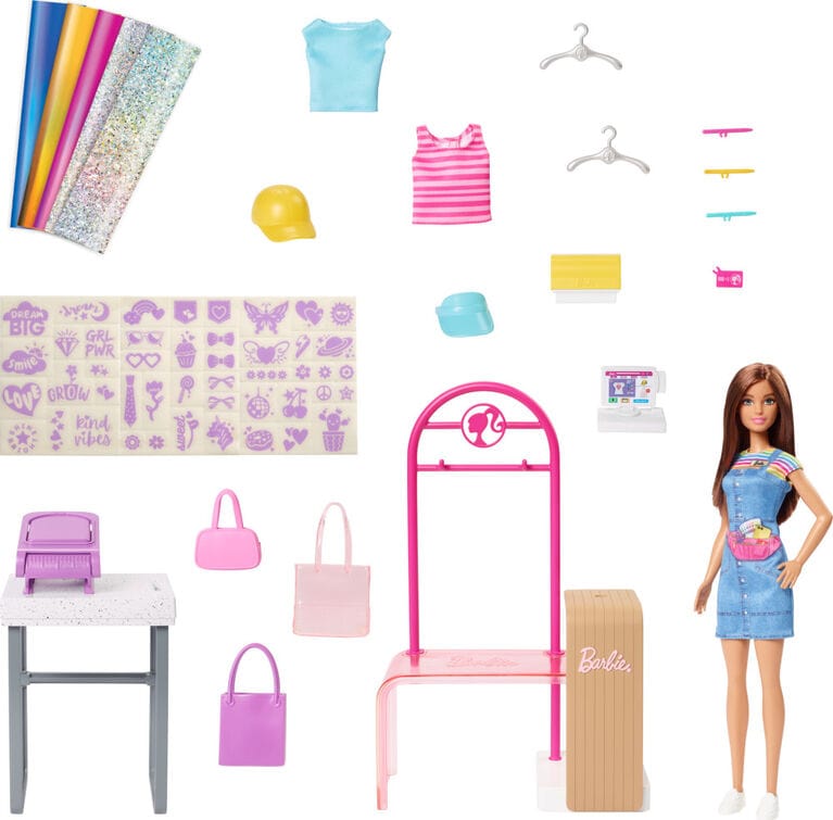 Bambole Barbie Boutique alla Moda, Bambola con playset e tanti accessori