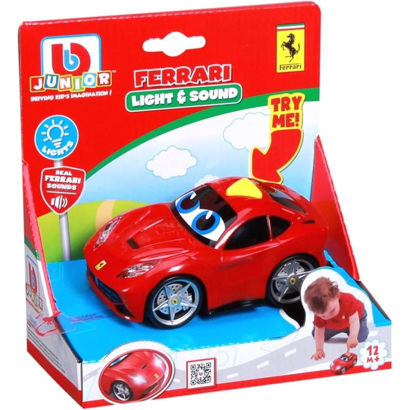 macchinine Ferrari Luci e Suoni, Macchina per Bambini +12 Mesi Burago Junior Ferrari Luci e Suoni, Macchina per Bambini +12 Mesi