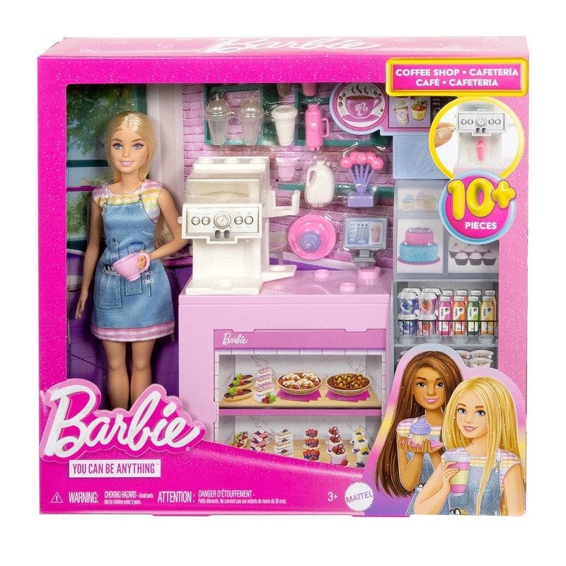Bambole, playset e giocattoli Caffetteria di Barbie, playset con accessori e bambola barista Caffetteria di Barbie, playset con accessori e bambola barista