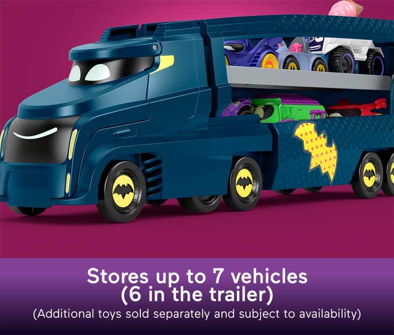 Batwheels Batwheels Bat-Rig, Camion Trasportatore con Veicolo Batmobile