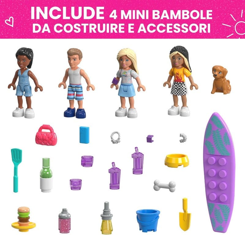 Barbie Barbie Camper dei Sogni, set Costruzioni Mega 580 pezzi