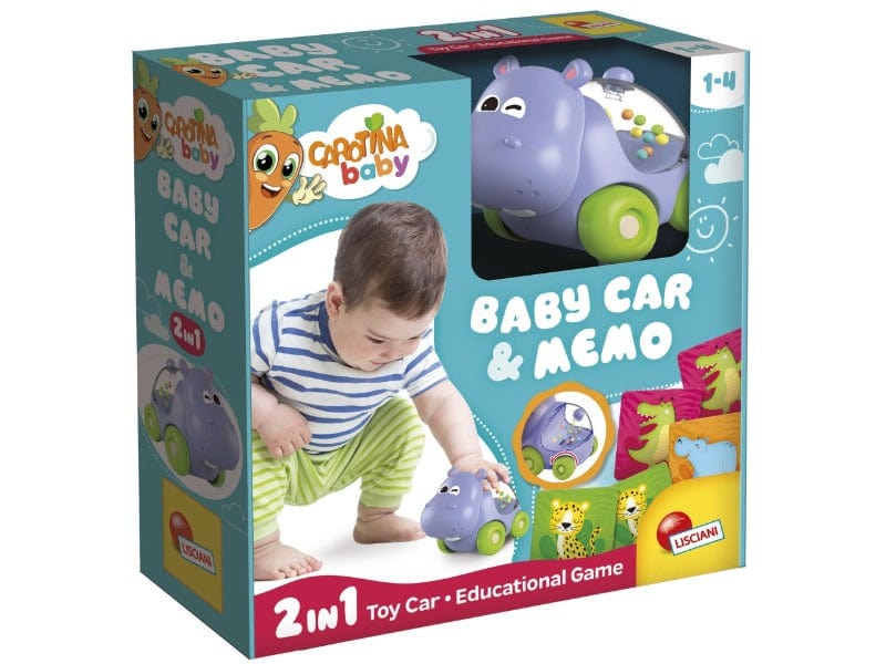 Giocattoli educativi Baby Carotina Macchina Ippopotamo e Memo, set Macchinina e Gioco Educativo Baby Carotina Macchina Ippopotamo e Memo, set Macchinina e Gioco