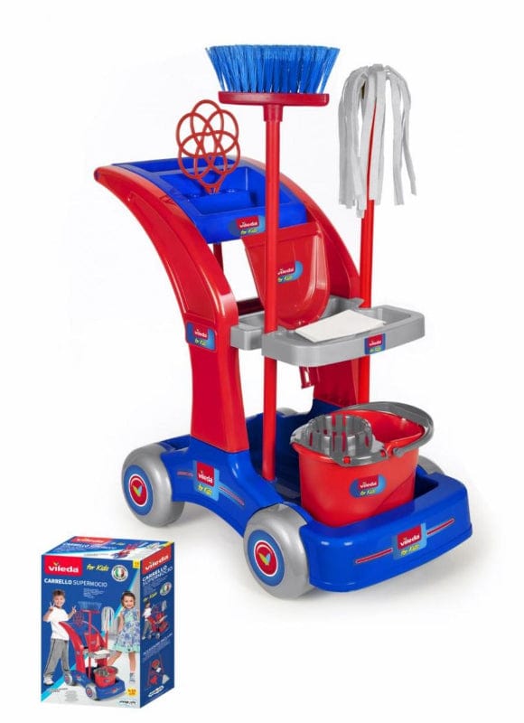 Giochi d'Imitazione Vileda Maxi Carrello Pulizie, playset da Gioco con tantissimi accessori Vileda Maxi Carrello Pulizie, playset da Gioco con tantissimi accessori