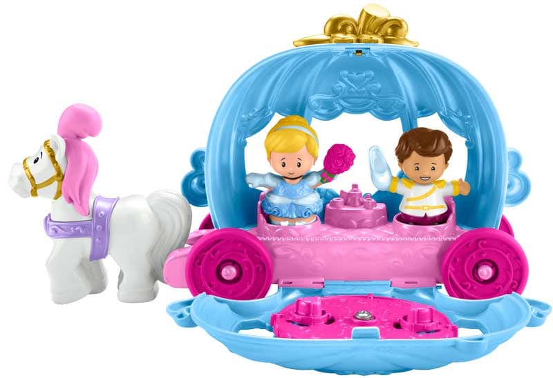 Bambole Disney Princess - La Carrozza del Ballo di Cenerentola, playset 2 in 1 da carrozza a sala con personaggi Cenerentola e Principe Disney Princess - La Carrozza del Ballo di Cenerentola, playset 2 in 1 