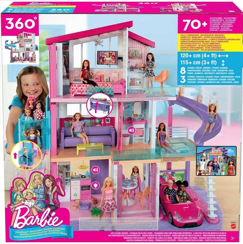 Bambole, playset e giocattoli Barbie Nuova Casa dei Sogni a 3 Piani con 8 Stanze, Ascensore e Piscina con Scivolo, Oltre 60 Accessori - GNH53 Barbie Nuova Casa dei Sogni a 3 Piani con 8 Stanze, Ascensore e Piscina con Scivolo, Oltre 60 Accessori - GNH53