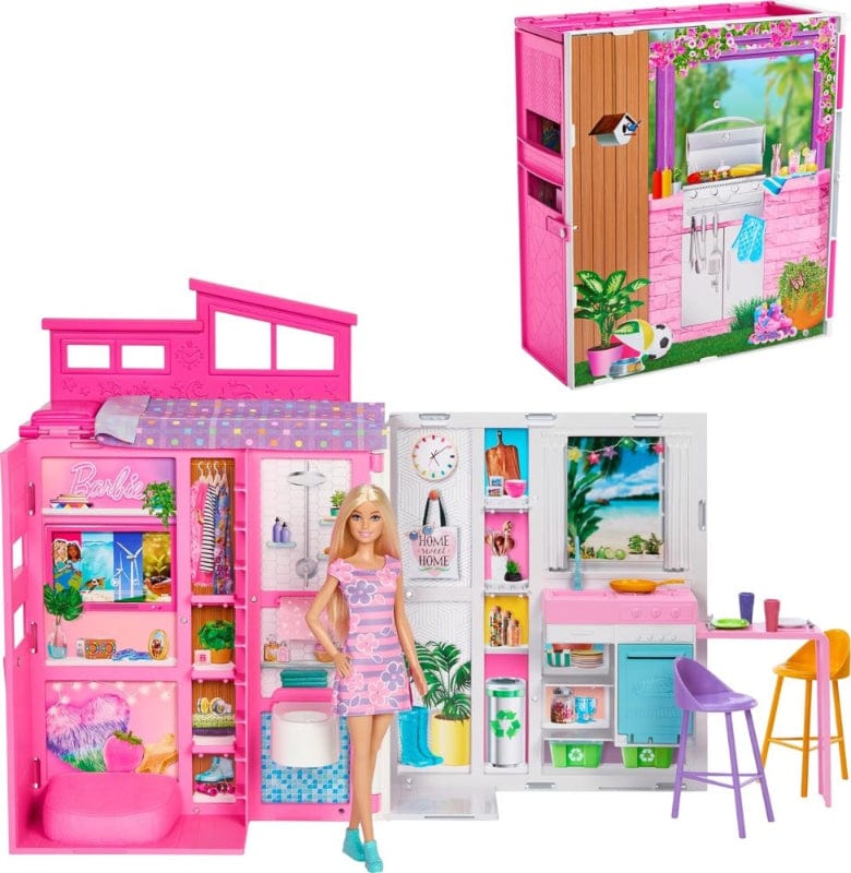 Bambole, playset e giocattoli Barbie Casa portatile, loft con Bambola e Accessori, HRJ77 Barbie Casa portatile, loft con Bambola e Accessori, HRJ77