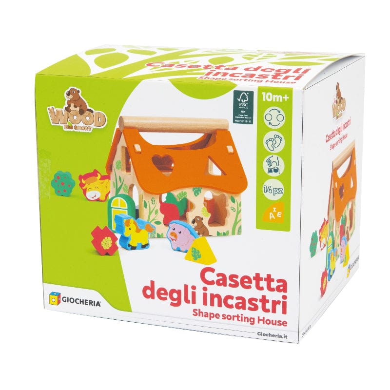Giochi multiattività per bebè Casetta degli incastri in Legno con Cercaforme +10 Mesi Casetta degli incastri in Legno con Cercaforme +10 Mesi