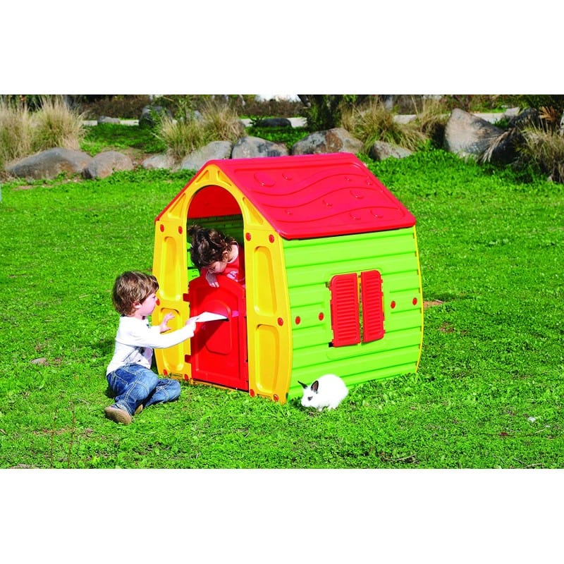 Giocattoli Aria Aperta Casetta per Bambini con porte apribili dimensioni 102 x 90 x 109 cm