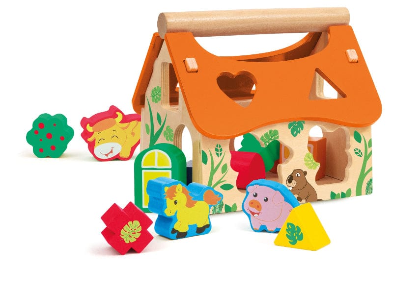 Giochi multiattività per bebè Casetta degli incastri in Legno con Cercaforme +10 Mesi Casetta degli incastri in Legno con Cercaforme +10 Mesi