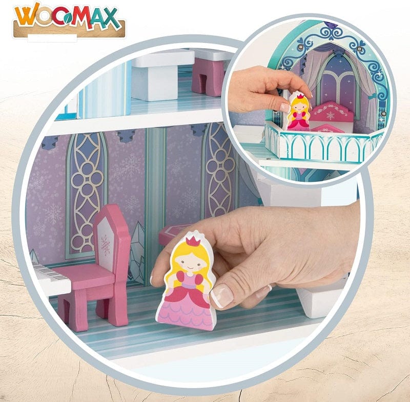 Casa delle Bambole Castello delle Principesse in Legno 55x37x15cm