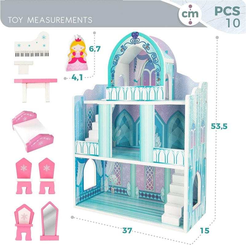 Casa delle Bambole Castello delle Principesse in Legno 55x37x15cm