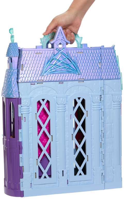 Case delle bambole Frozen Castello Portatile di Arendelle, include nuova bambola Elsa Frozen 2 Castello Portatile di Elsa | Palazzo di Ghiaccio