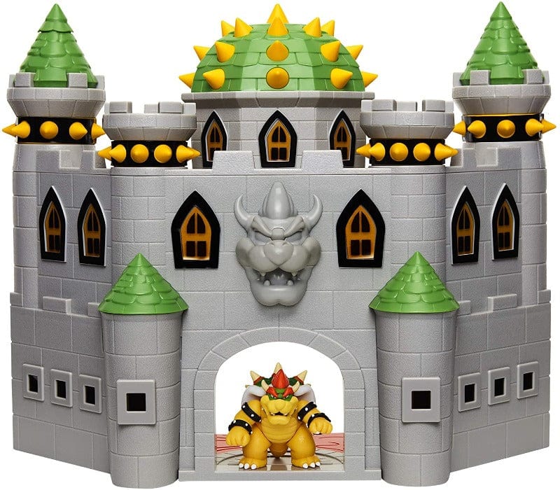 Bambole, playset e giocattoli Super Mario Castello di Bowser Deluxe con funzioni interattive, include personaggio esclusivo