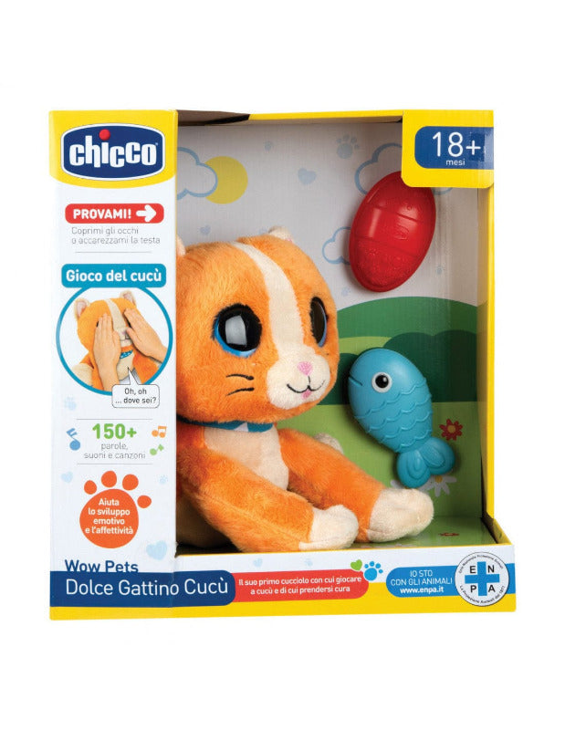 Animali Interattivi Chicco Dolce Gattino Cucù, Peluche Interattivo 2 in 1