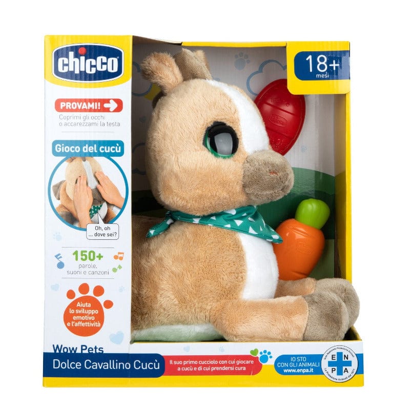 peluche Chicco Dolce Cavallino Cucù, Peluche Interattivo 2 in 1 Fisher-Price Cagnolino Gigante, Peluche Interattivo