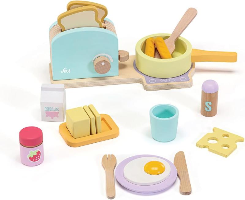 Giocattoli in Legno Sevi Set Prima Colazione in Legno, Cibo e Accessori Cucina Giocattolo 21 Pezzi - Trudi Sevi Set Prima Colazione in Legno, Cibo e Accessori Cucina Giocattolo 21 Pezzi - Trudi