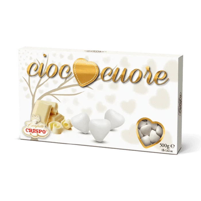 Party - Dolciumi Confetti Ciococuore al Cioccolato Bianco 500 gr - Crispo Confetti Ciococuore al Cioccolato Bianco 500 gr - Crispo