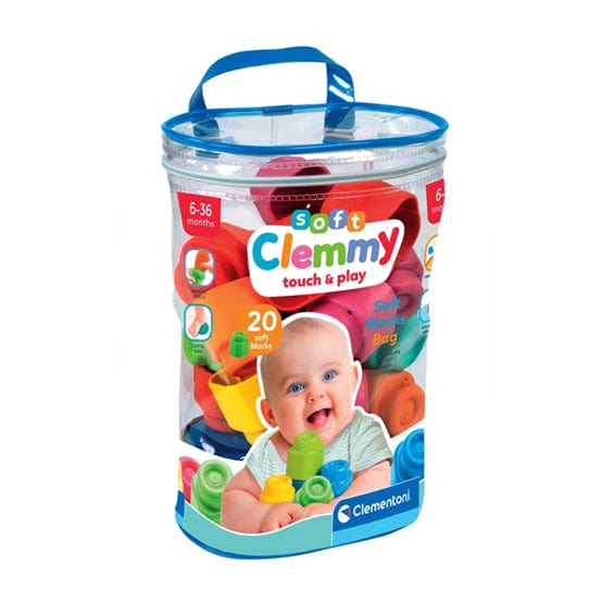 Baby Clementoni Clemmy, Sacca 20 Mattoncini Morbidi