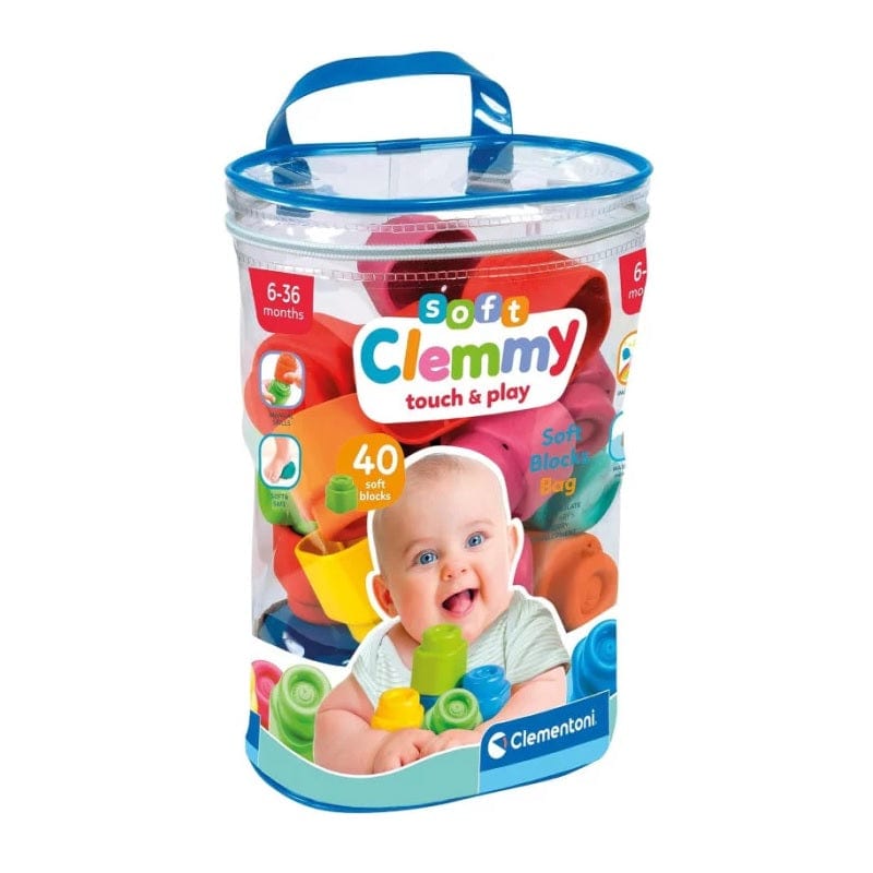Baby Clementoni Baby Clementoni Clemmy, Sacca 40 Mattoncini Morbidi